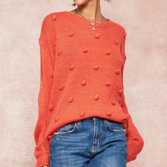 Three Cheers Pom-Pom Knit Loose-Fit Sweater - Picture 3 of 8